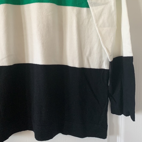 NWT AUGUST SILK Colorblock Stripes Long Sleeves Cotton Blend Sweater Size M - Picture 7 of 12